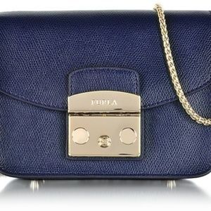 FURLA Mini Metropolis Navy Crossbody Bag - Like NEW